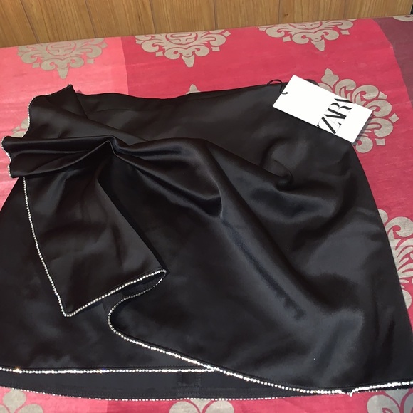 Zara black rhinestone bow mini skirt - Picture 13 of 13